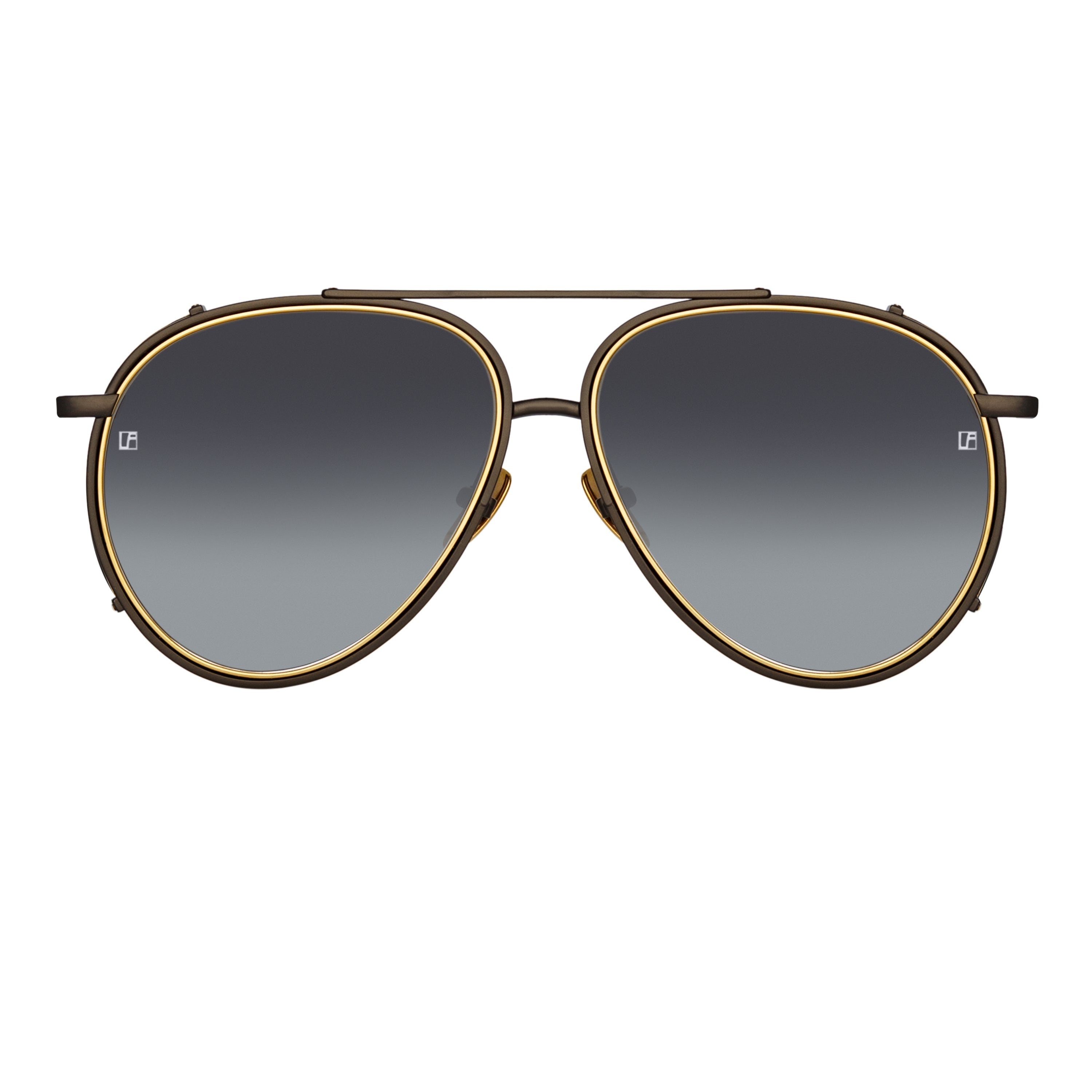 Torino Aviator Sunglasses in Yellow Gold