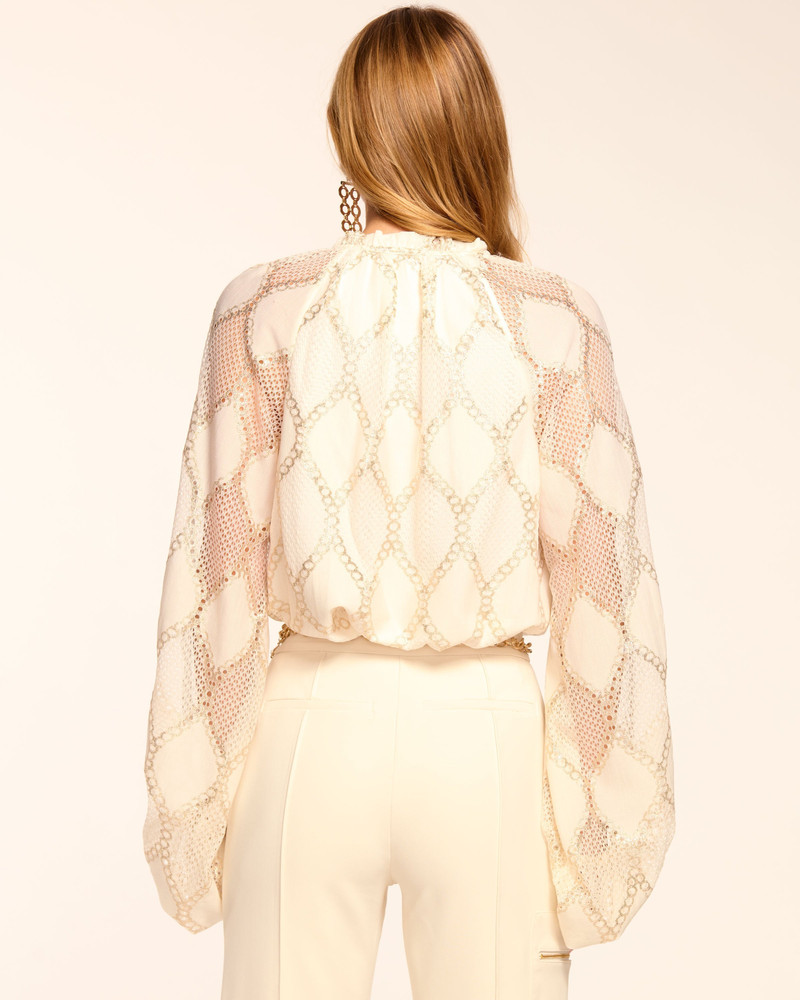 Ria Lurex Lace Long Sleeve Blouse 3