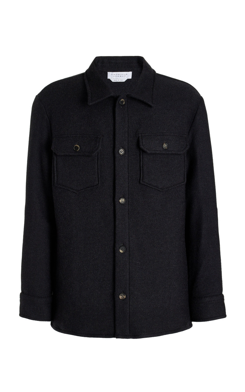 Fargo Overshirt in Charcoal Virgin Wool 1