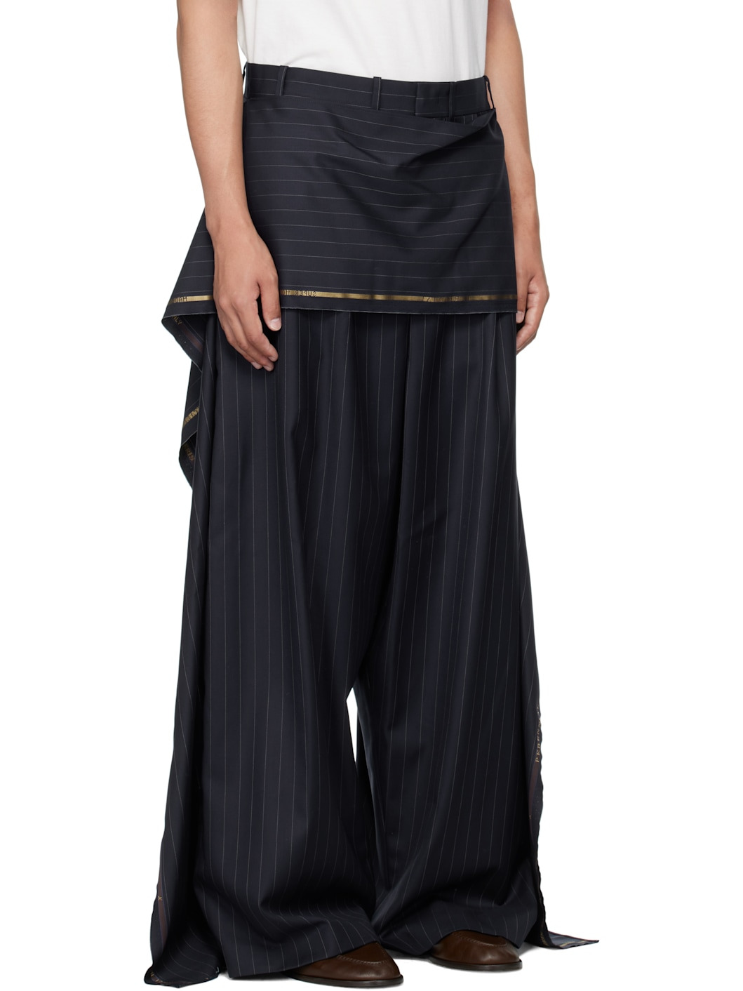Navy Wool Suiting Trousers - 2