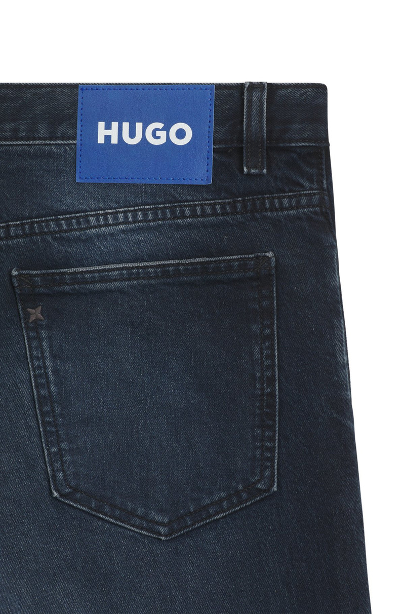HUGO SLIM-FIT JEANS IN BLUE-BLACK STRETCH DENIM outlook