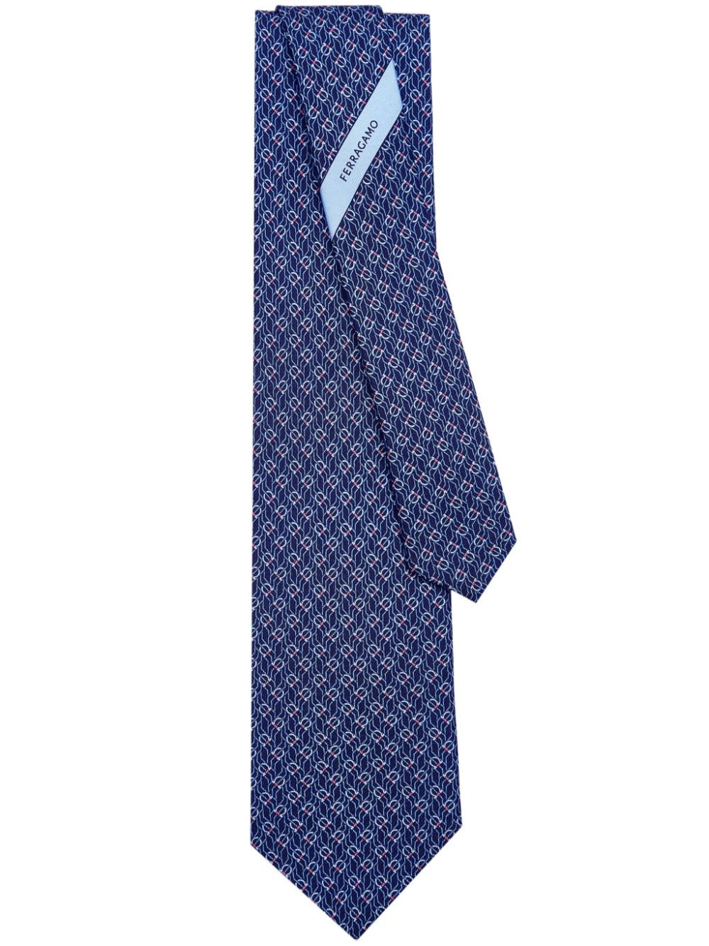 tetris-print silk tie - 1