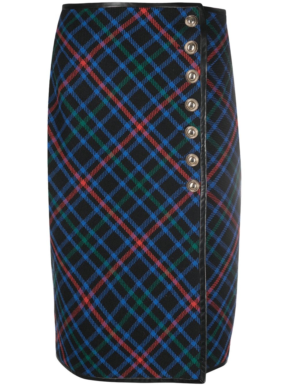 knee-length tartan skirt - 1