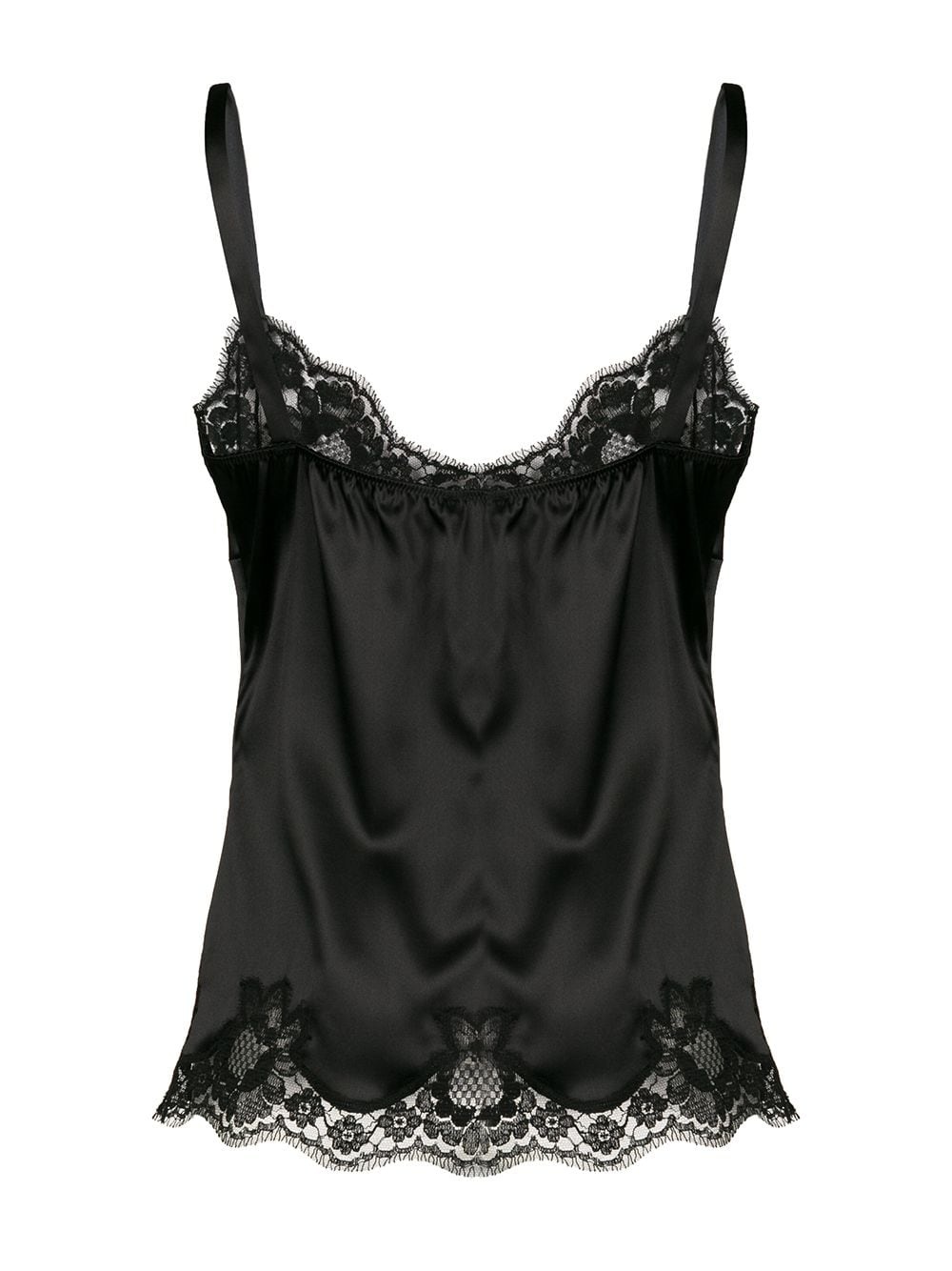 lace-trim satin camisole top - 3