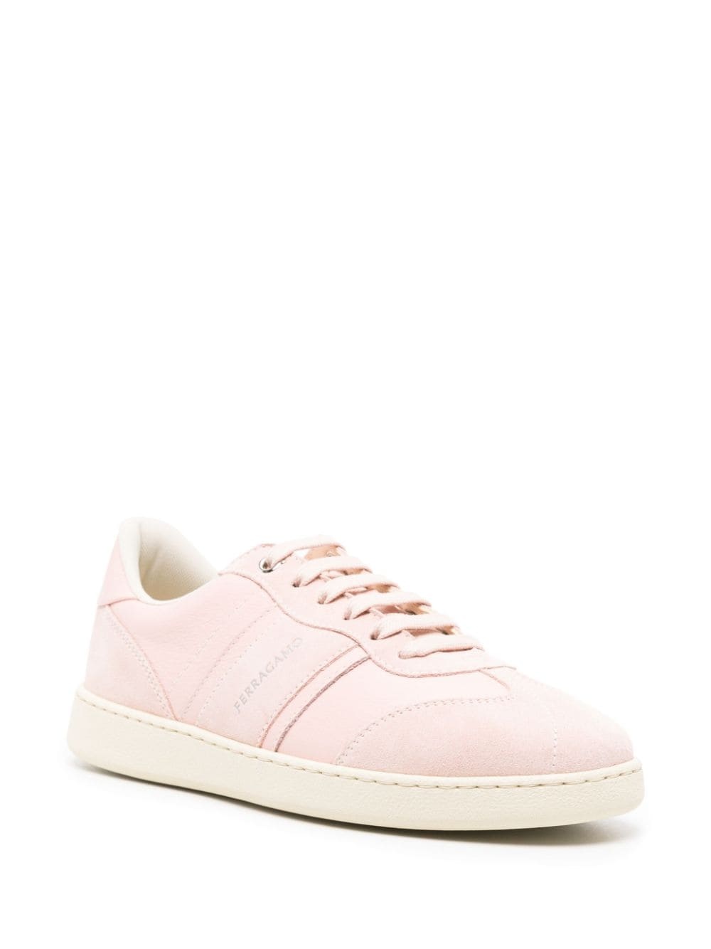 debossed-logo suede-leather trainers - 2
