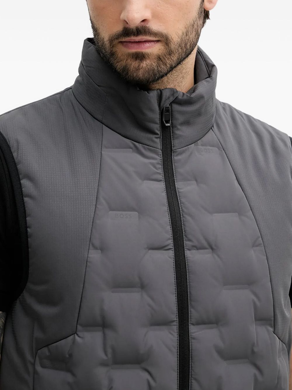 panelled quilted gilet - 4