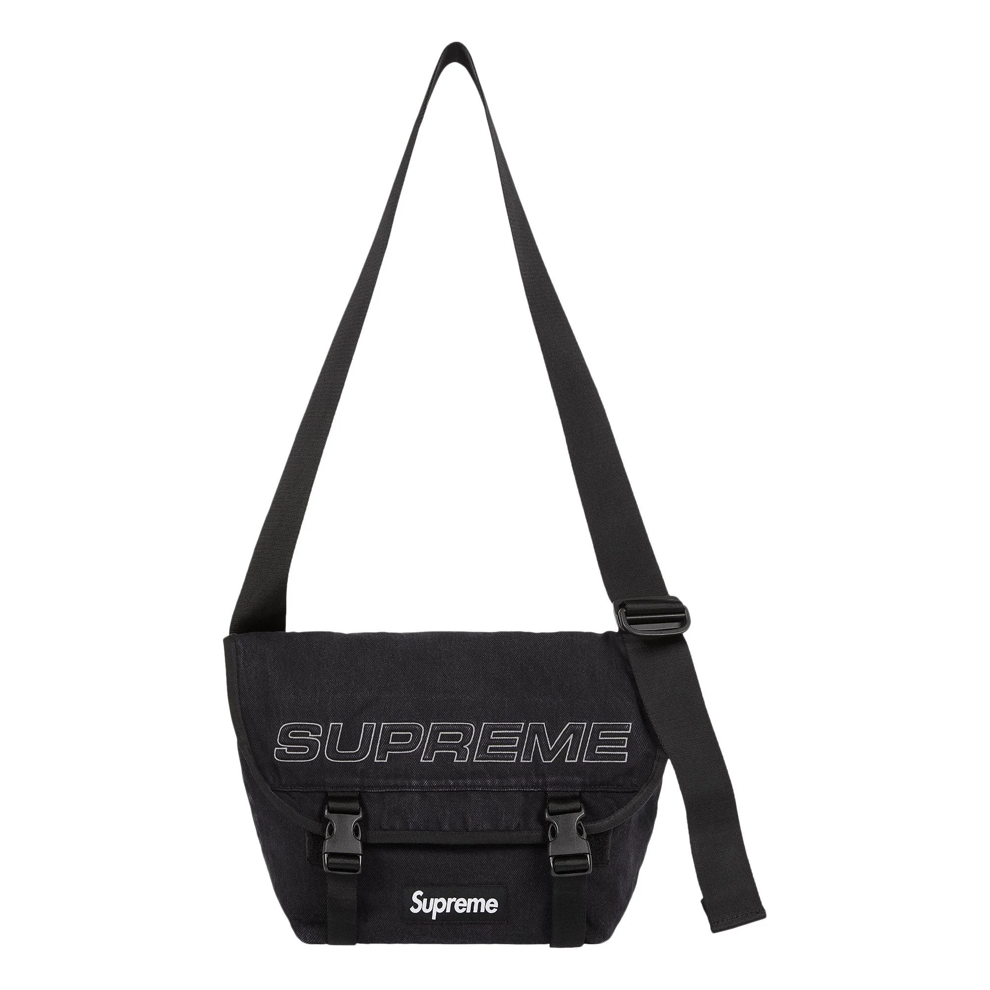 Supreme Denim Messenger Bag 'Black' - 1