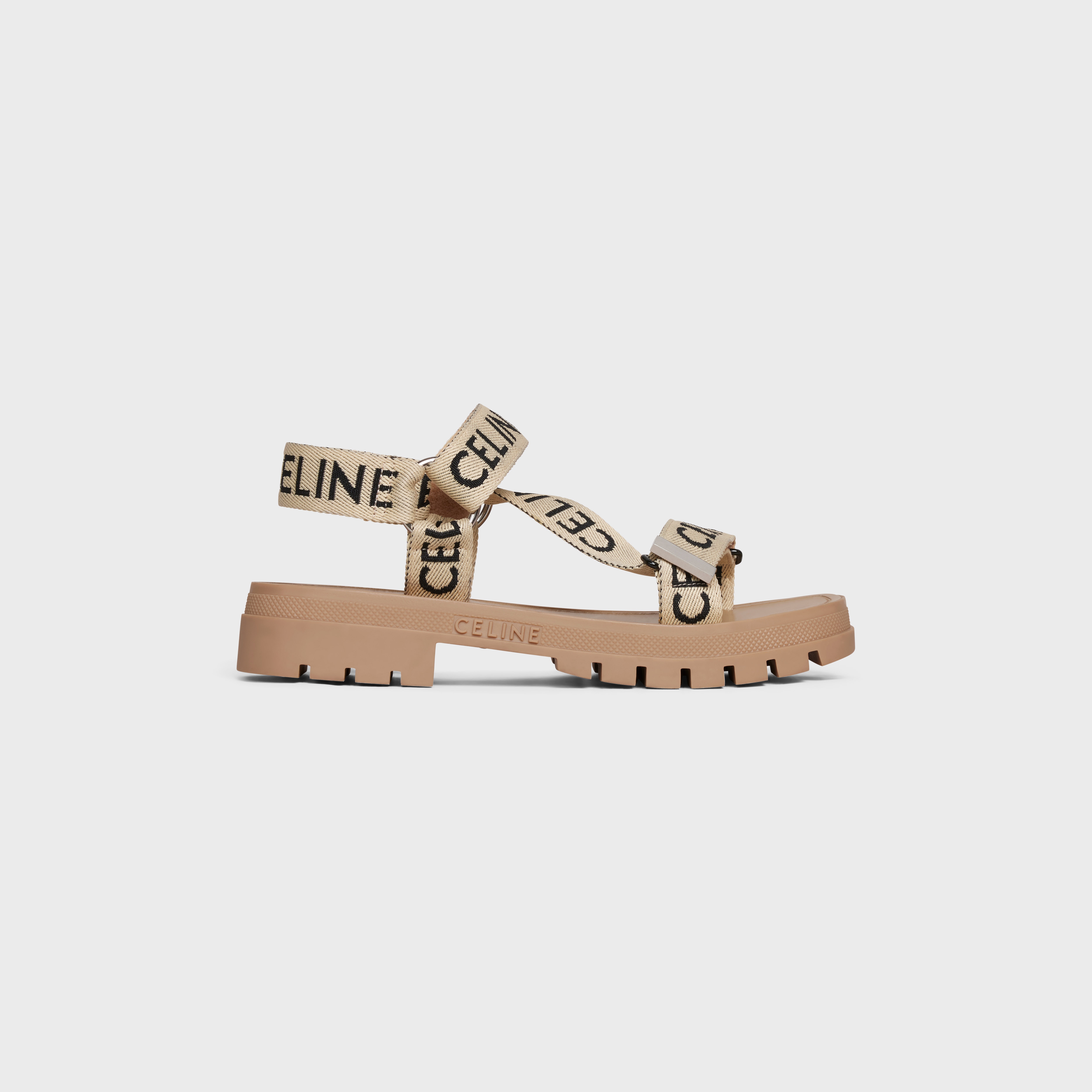 CELINE LEO STRAPPY SANDAL in WITH "CELINE" JACQUARD - 1
