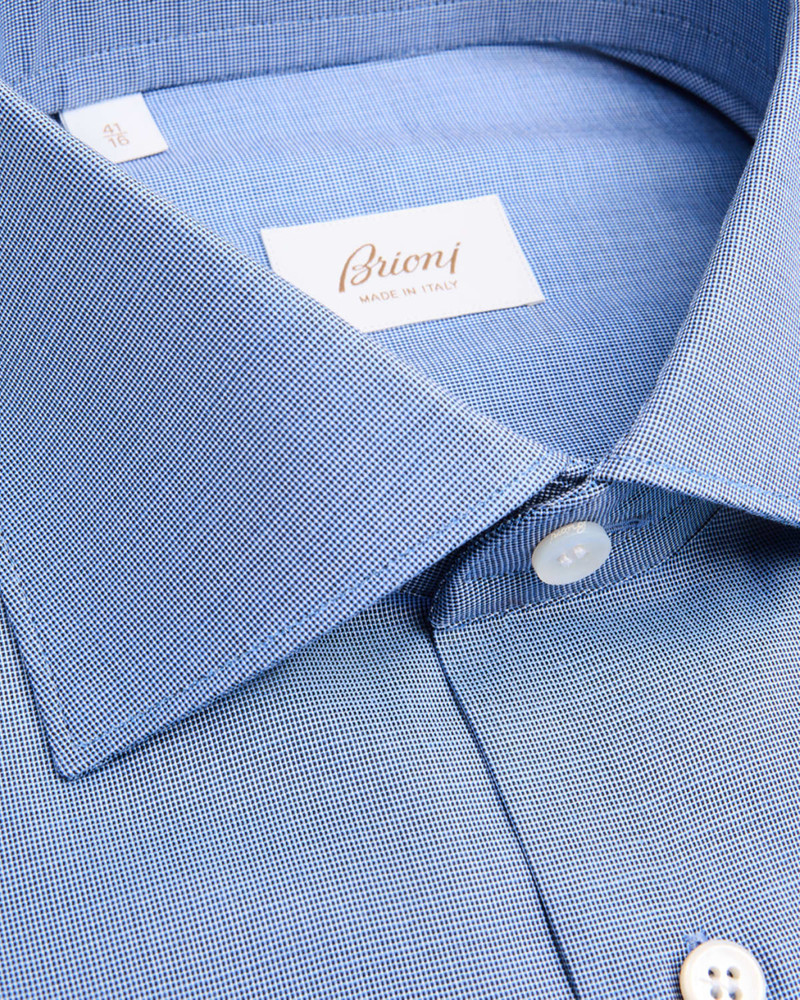 Brioni Men's Cotton Tic Weave Classic-Fit Dress Shirt outlook
