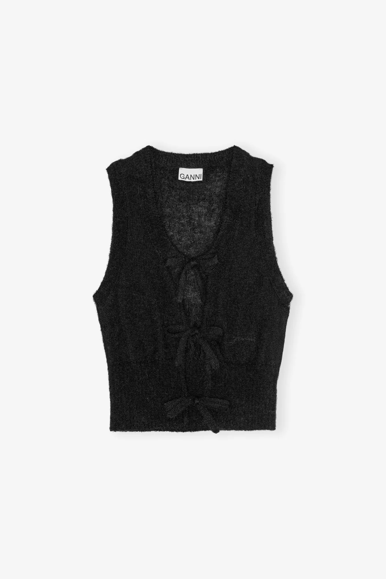 BLACK TIE STRING VEST - 1