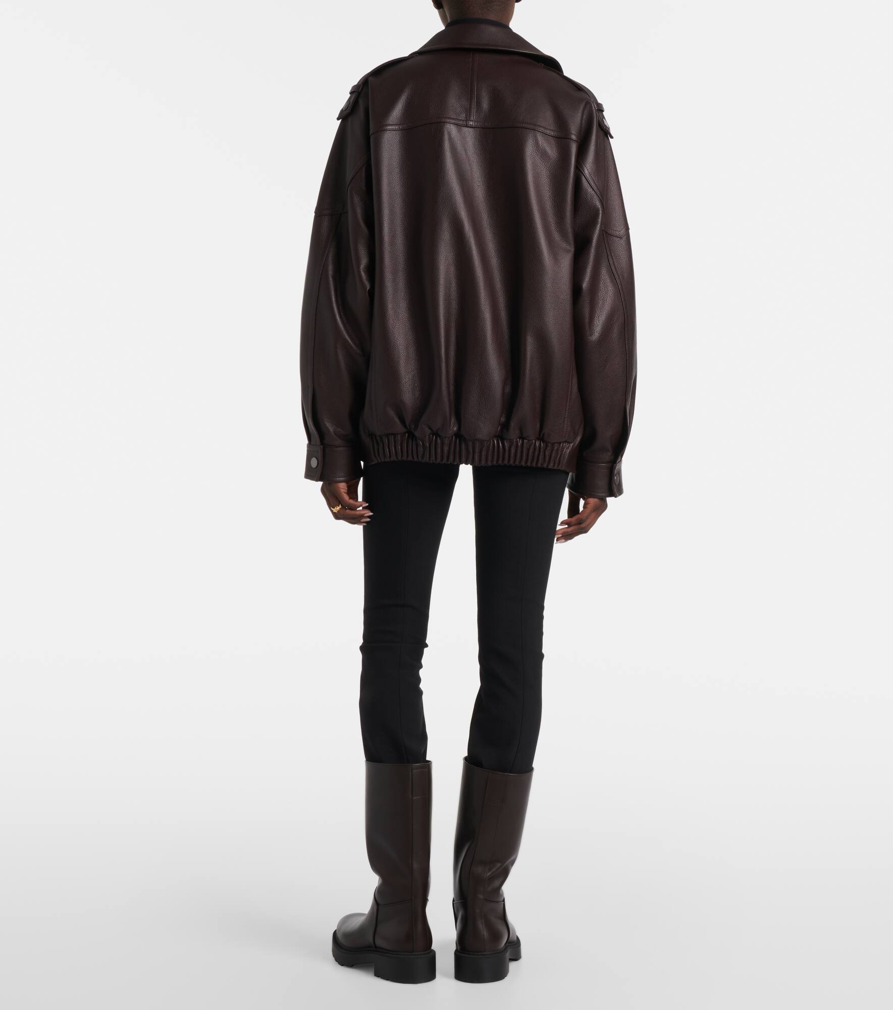 Leather biker jacket - 3