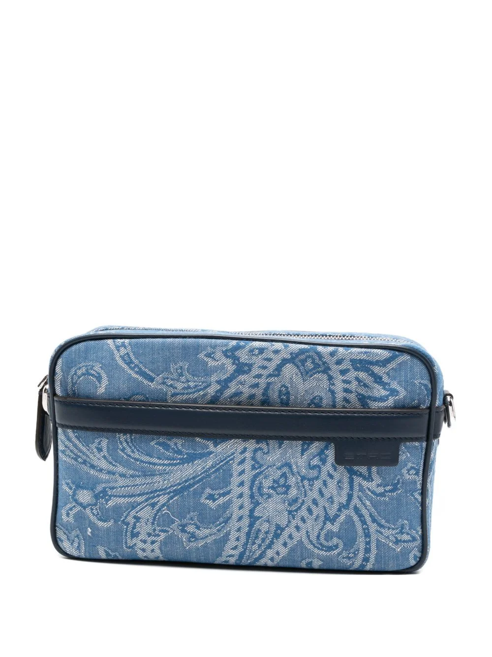paisley denim messenger bag - 1