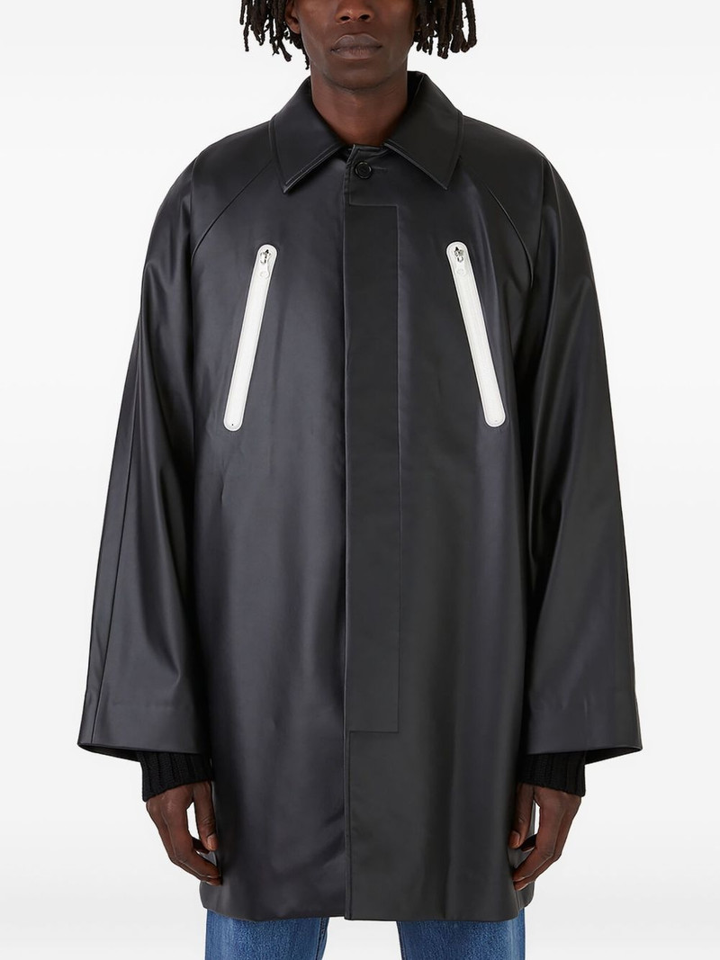zip-fastening raglan-sleeve coat 1