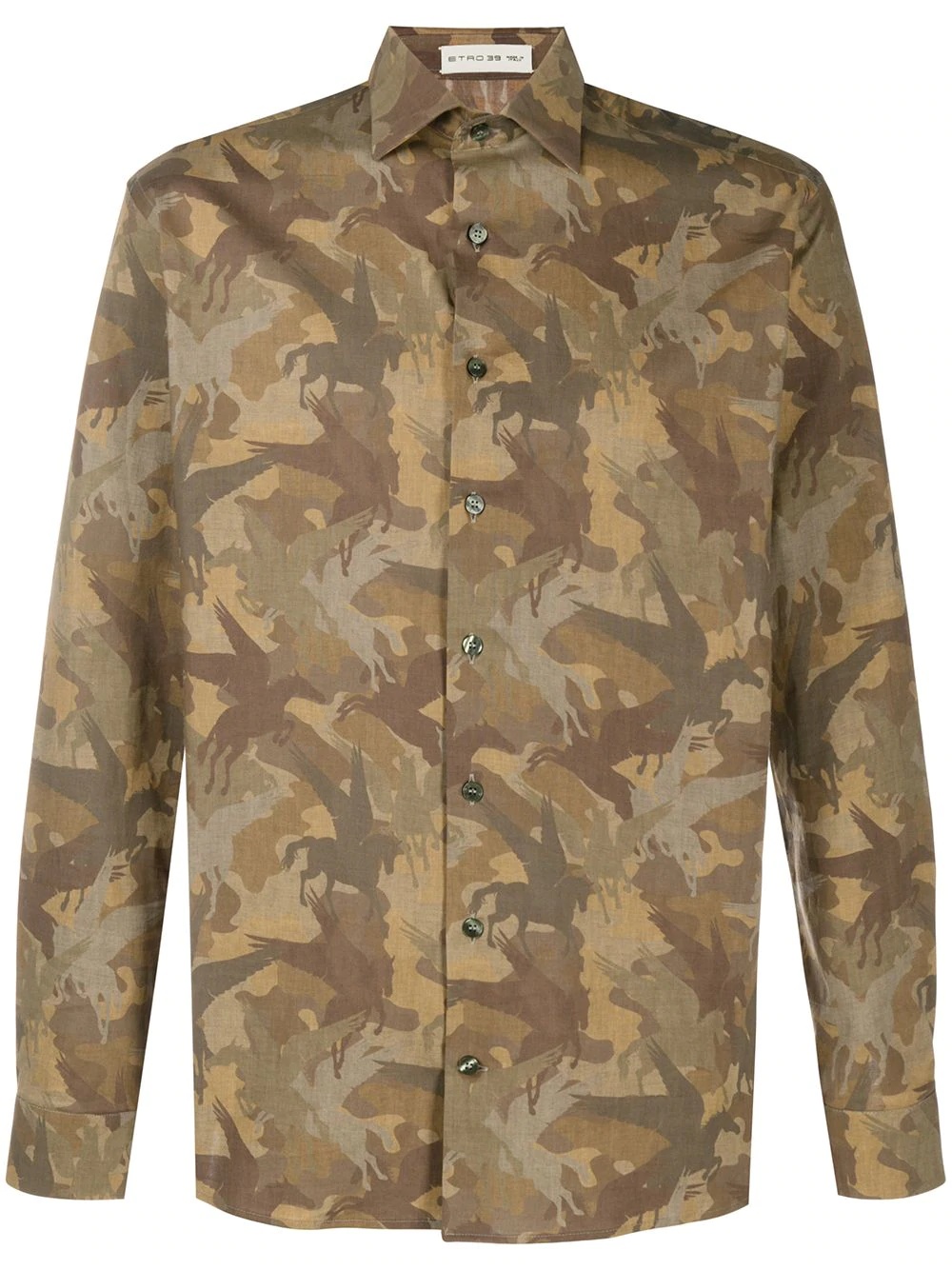 long-sleeved camouflage print shirt - 1