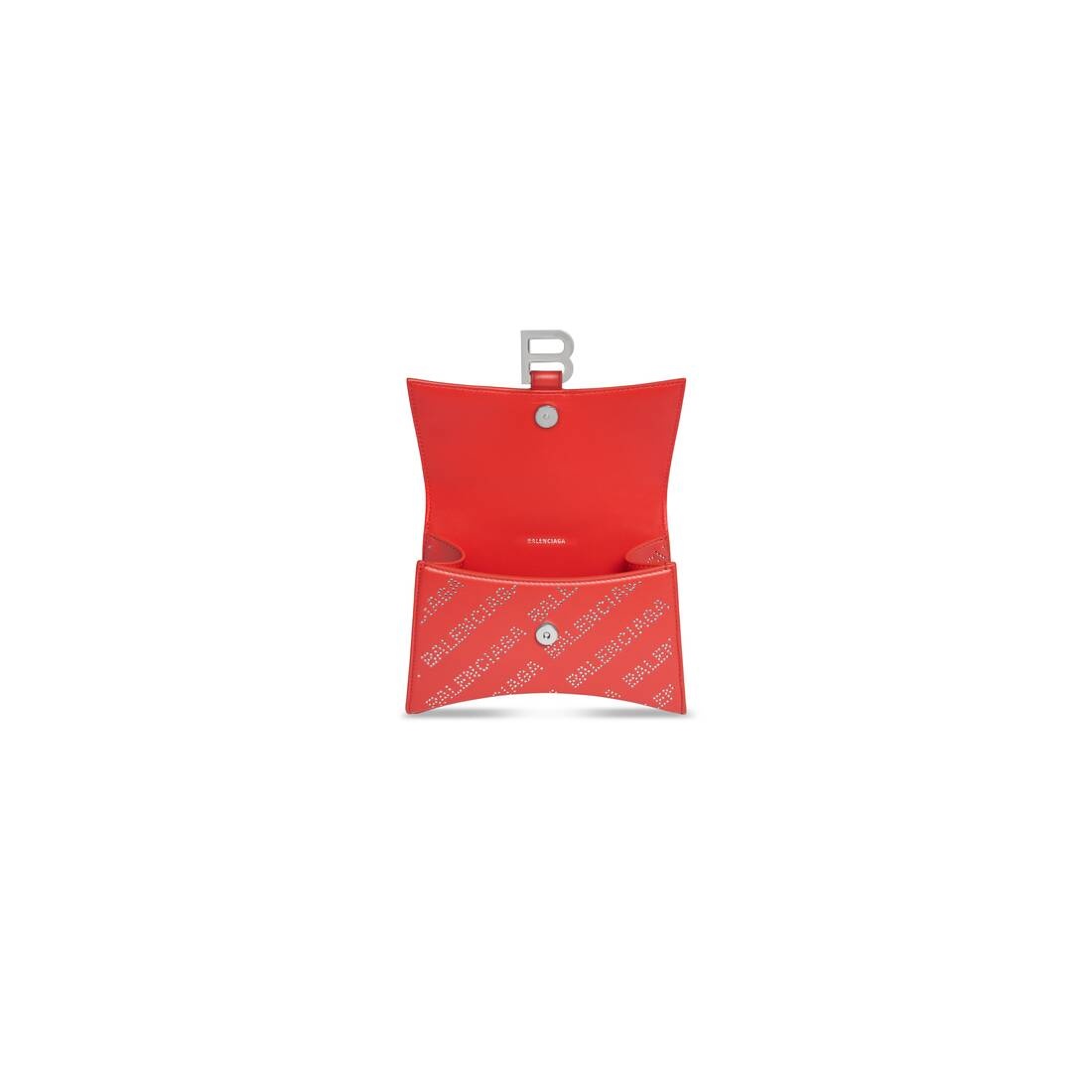 Women's Hourglass Xs Handbag With Rhinestones  in Red - 5