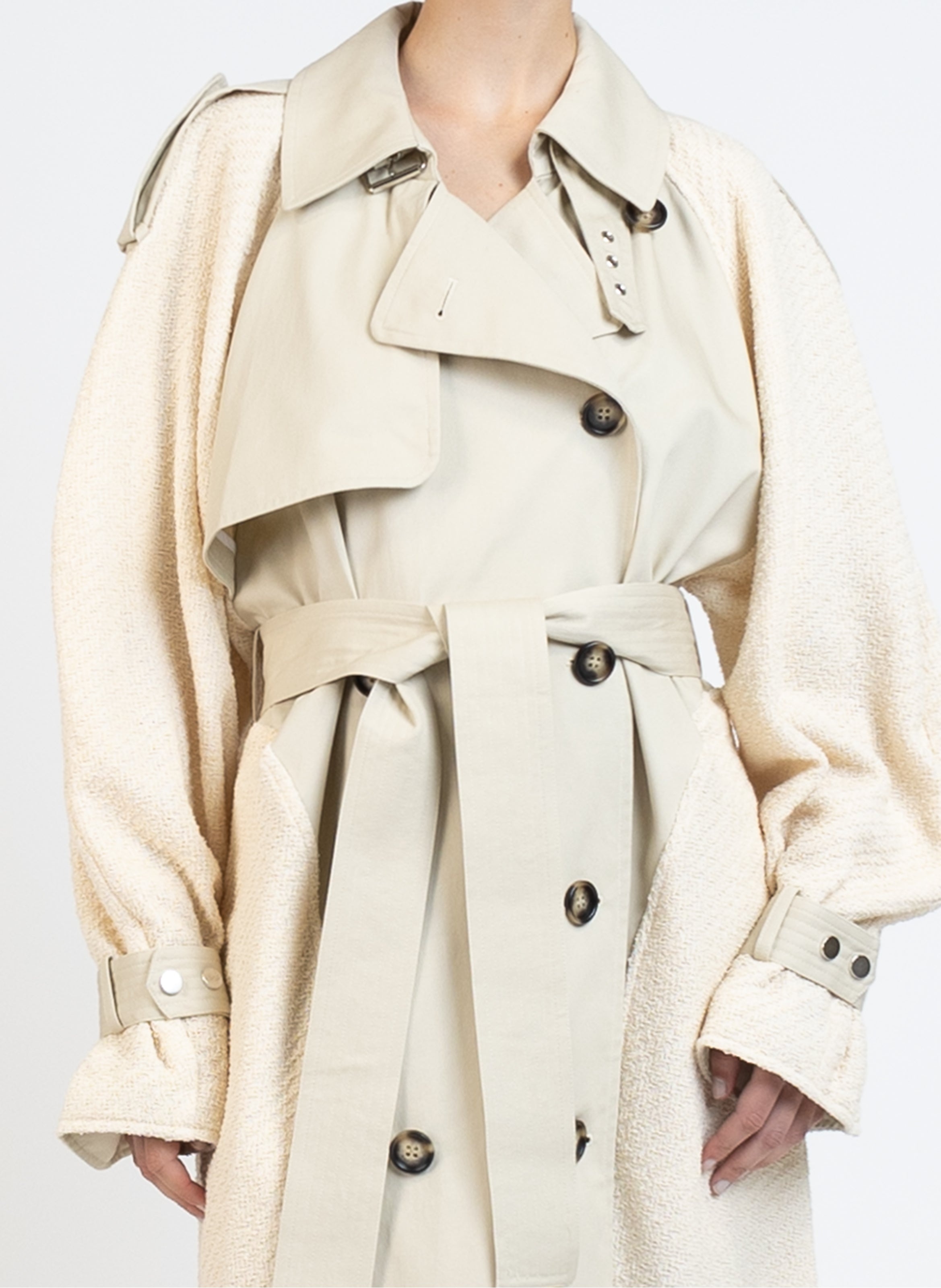 Double Breasted Trench Coat/Beige - 2