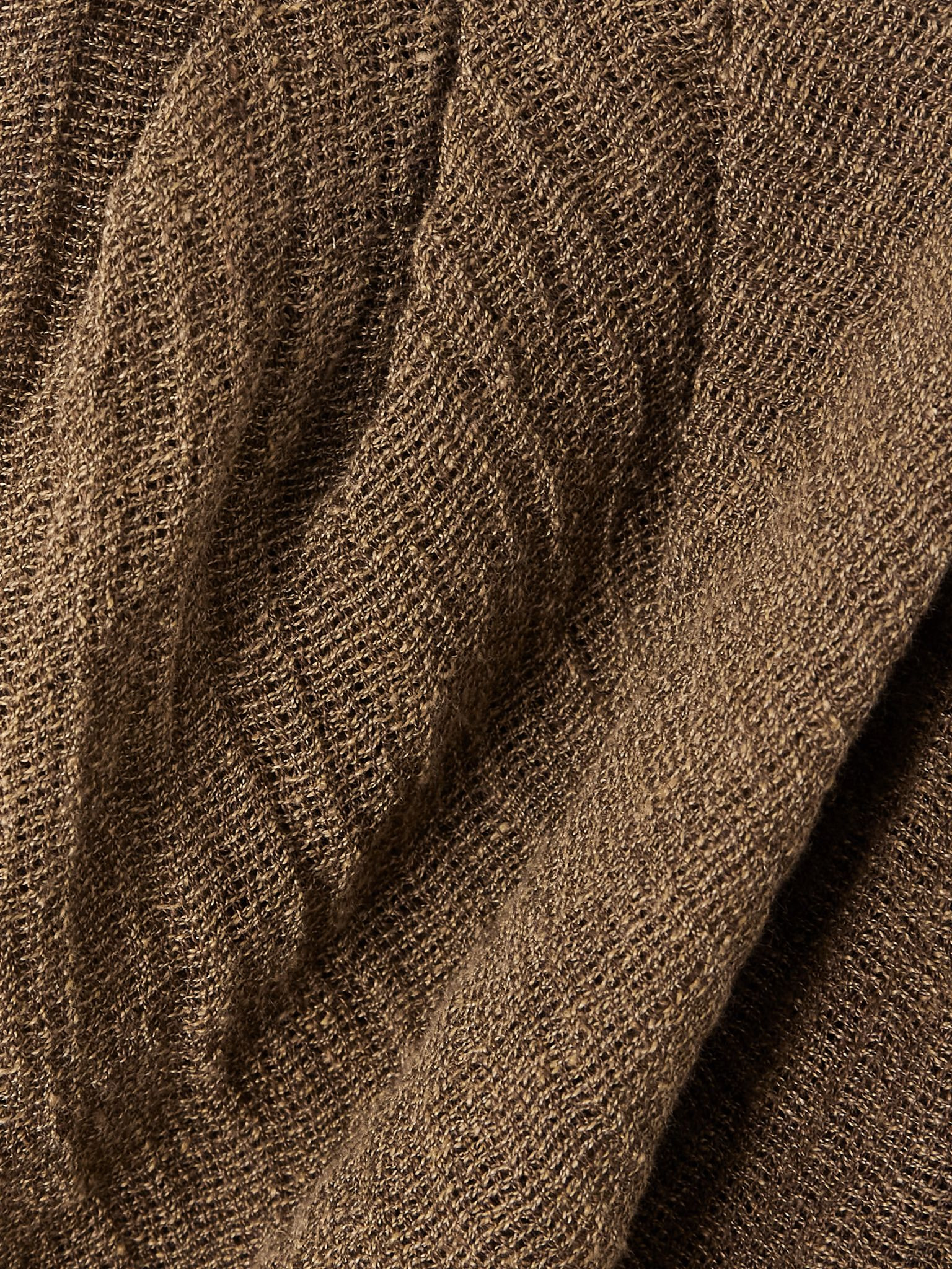 Alger cropped organic linen-gauze top Brown - 4