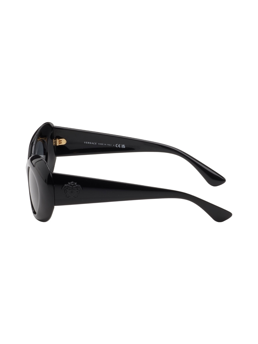 Black 'La Medusa' Oval Sunglasses - 3