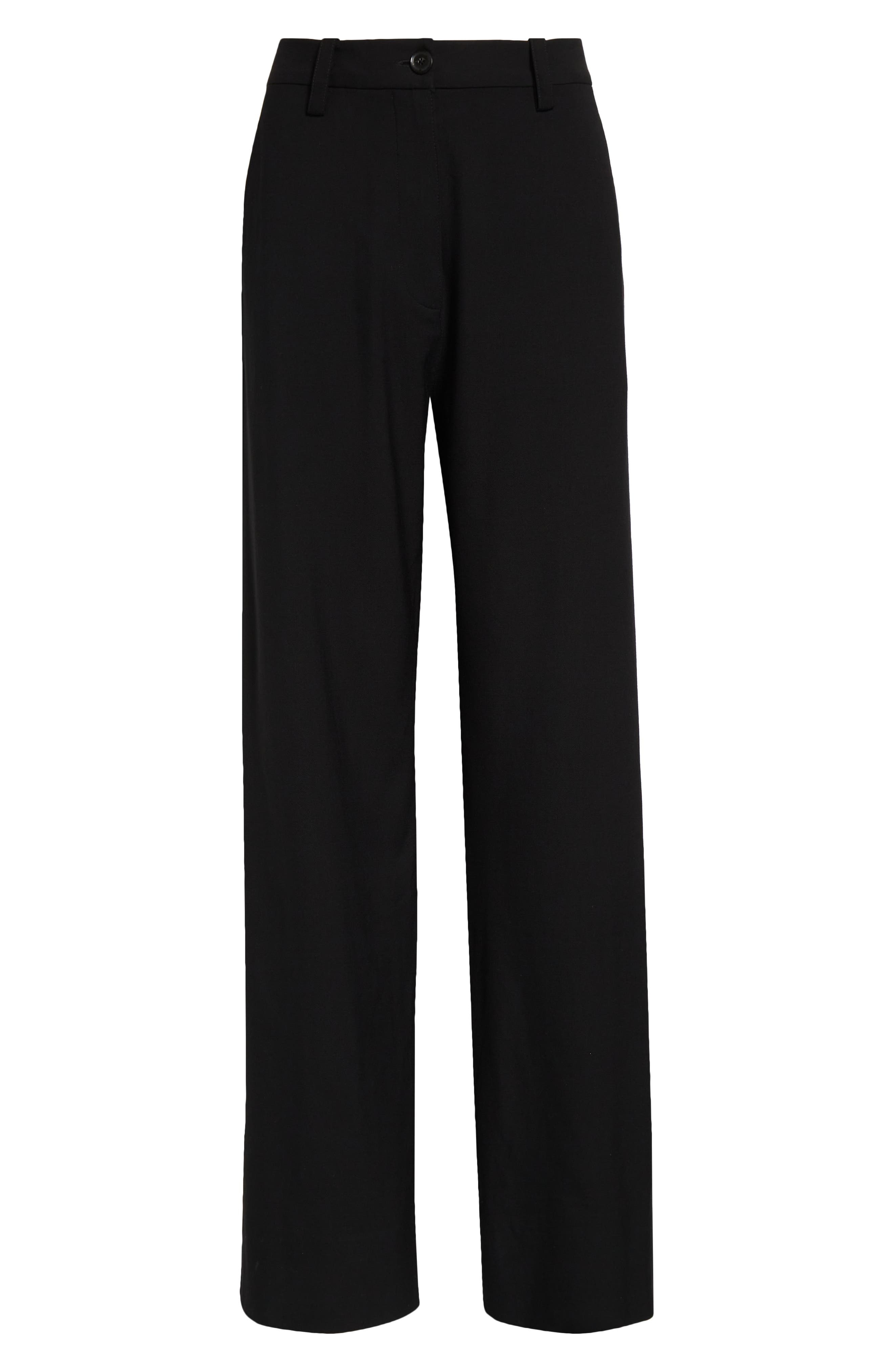 Proenza Schouler Weyes Crepe Straight Leg Pants in Black at Nordstrom - 6