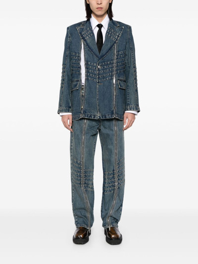 FENG CHEN WANG multi seam denim blazer outlook