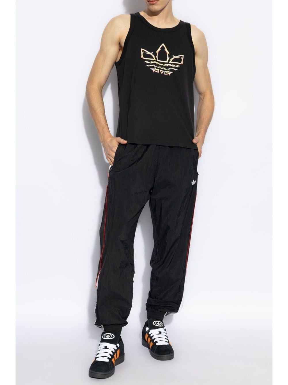 Trefoil stripe-detail track pants - 2