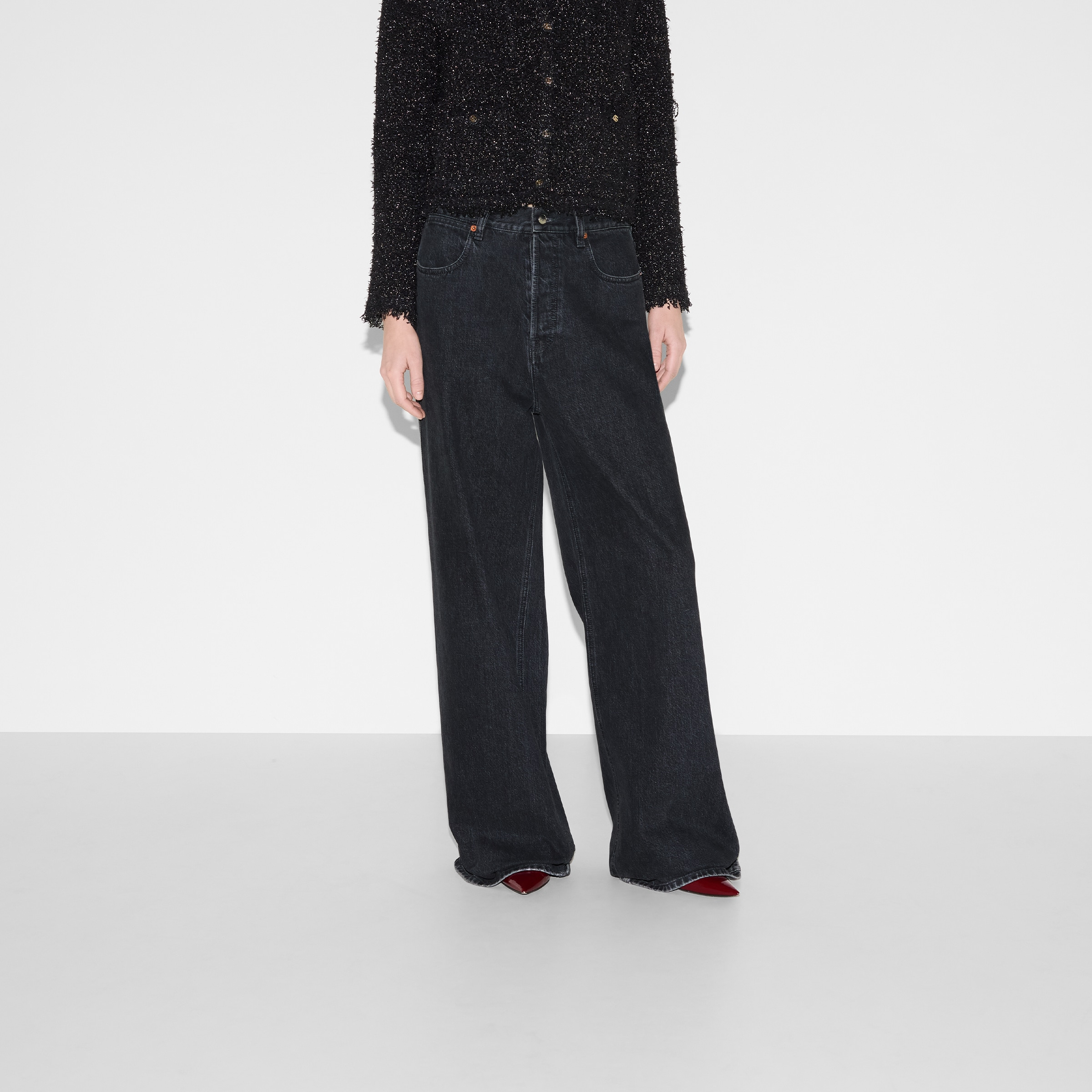 Wide leg denim pant - 3