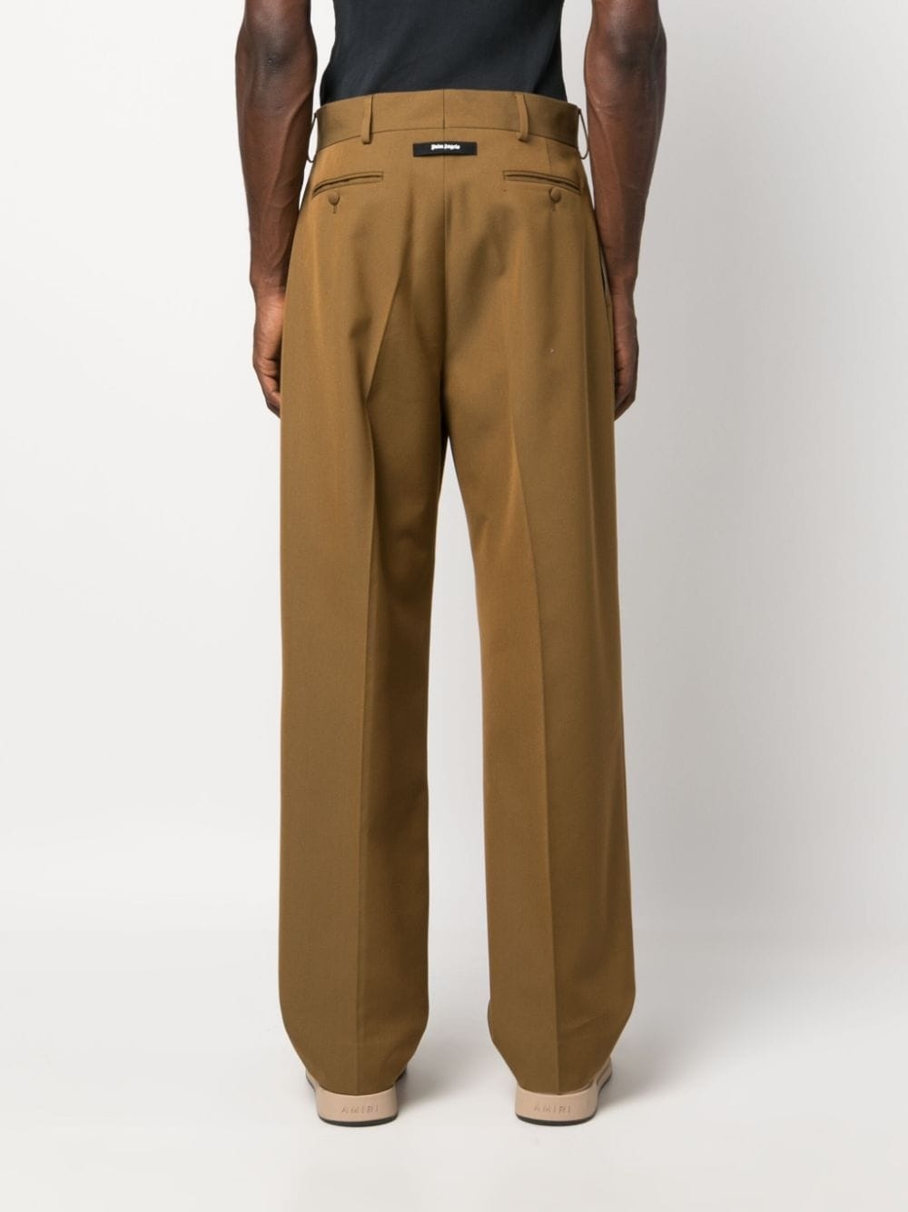 straight-leg cotton trousers - 4