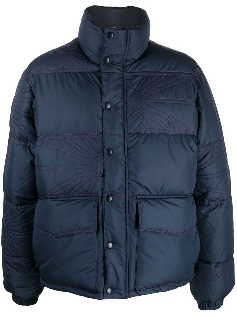 embroidered-logo puffer jacket 1