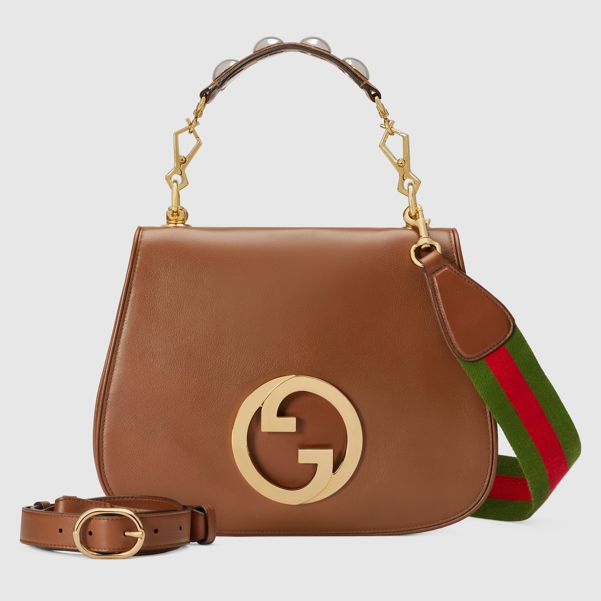 Gucci: Green Interlocking G Blondie Shoulder Bag