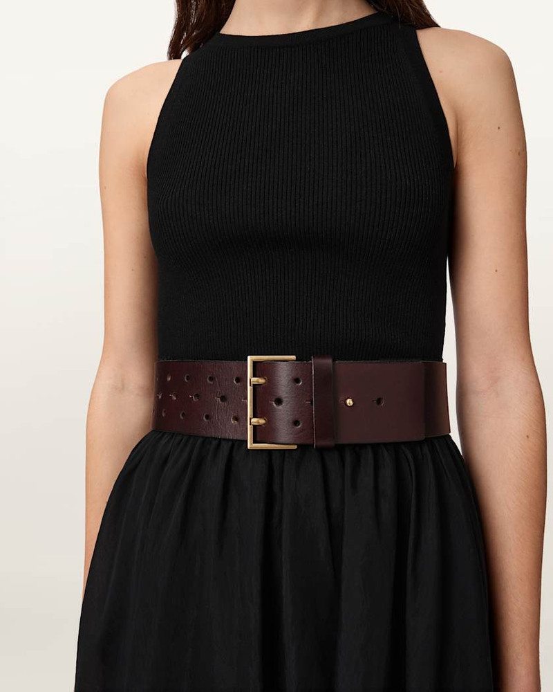 ALLSAINTS LEO LEATHER WIDE BELT outlook
