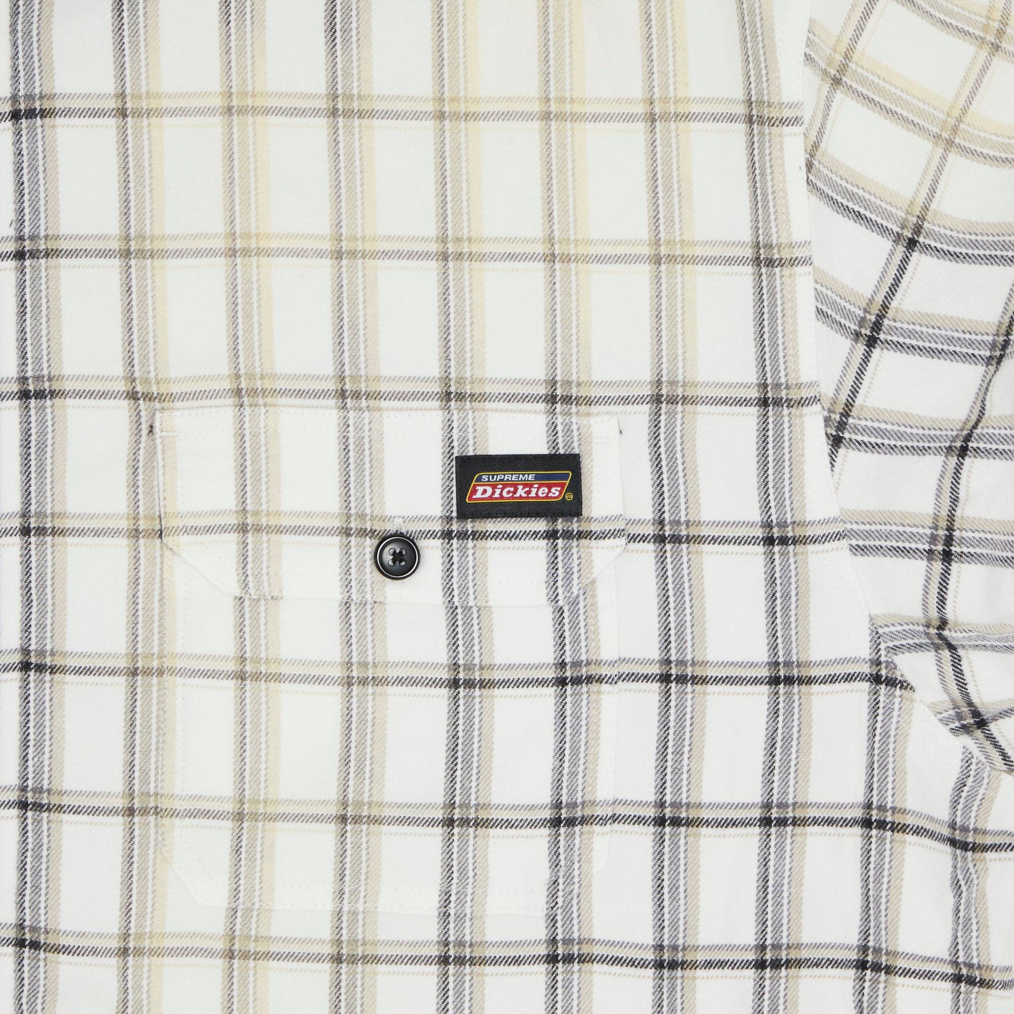 Supreme x Dickies Plaid Hooded Zip Up Shirt 'White' - 3