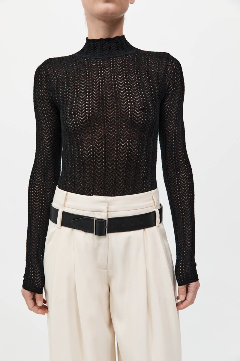 Textured Knit Bodysuit - Black 3