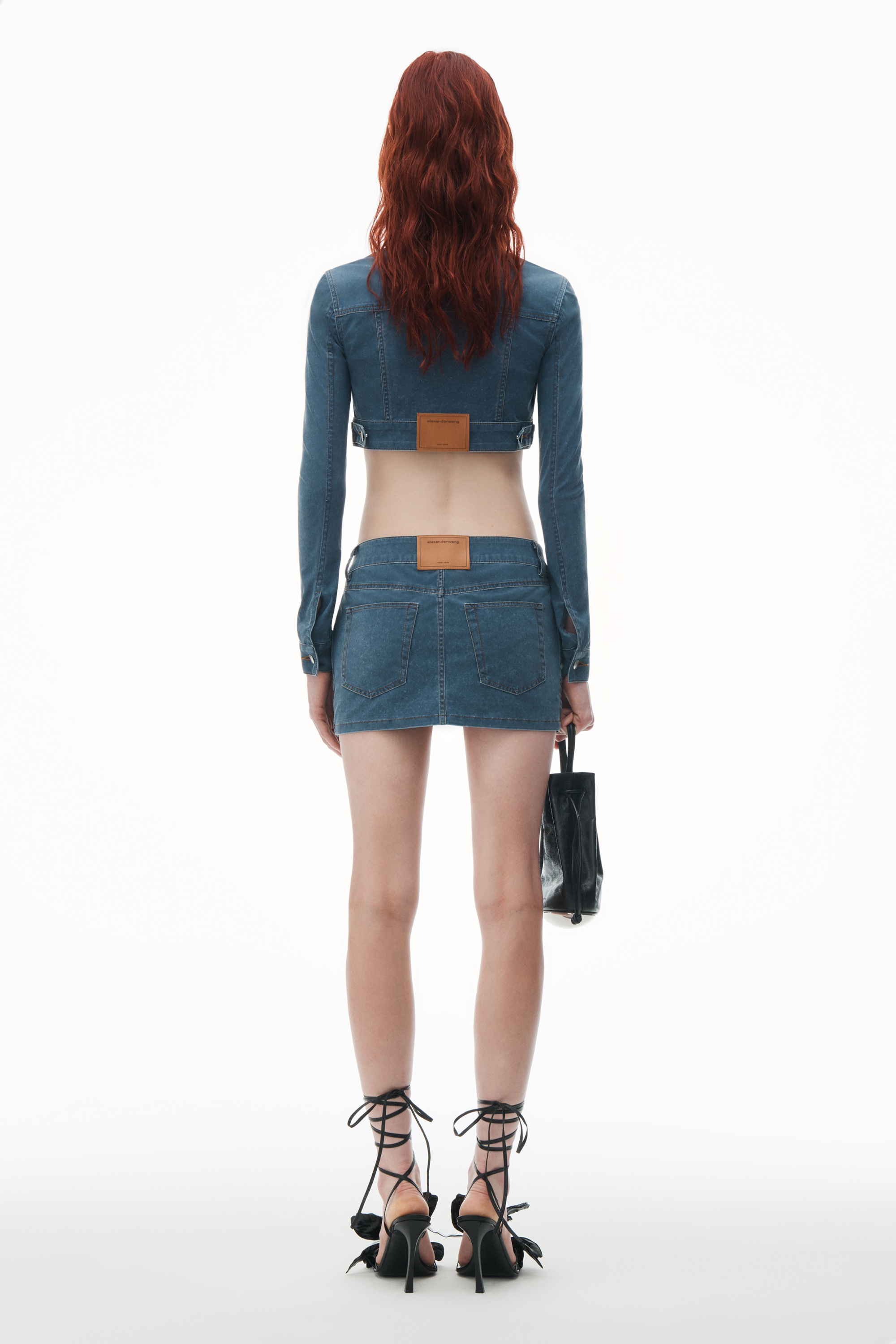 Mini skirt in Denim Trompe-L'oeil - 4