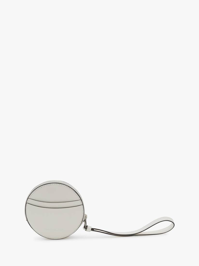Curve Zip Coin Purse in Ivory/black - 3