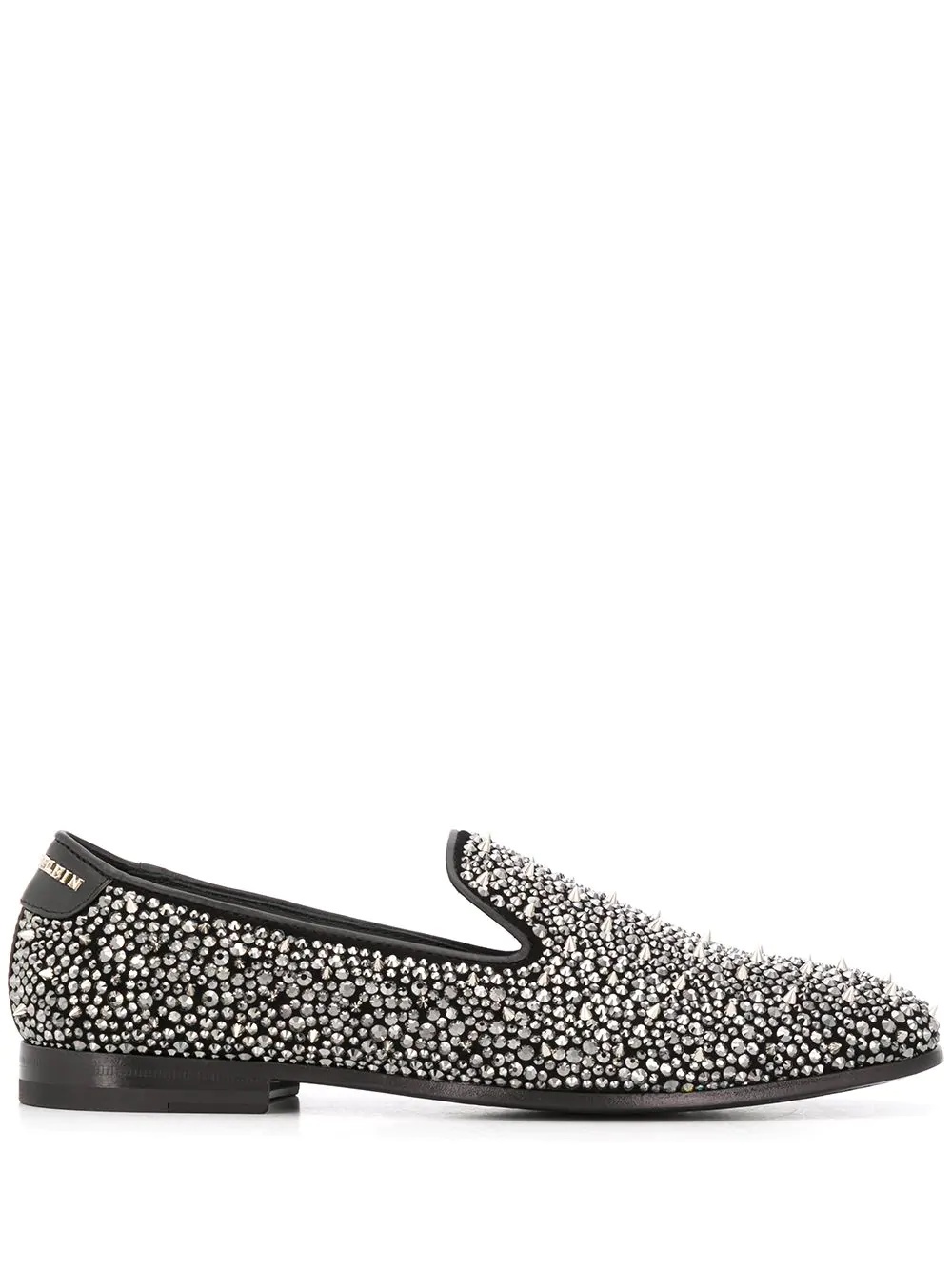 rhinestone studded loafers - 1