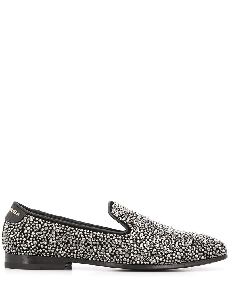 rhinestone studded loafers 1