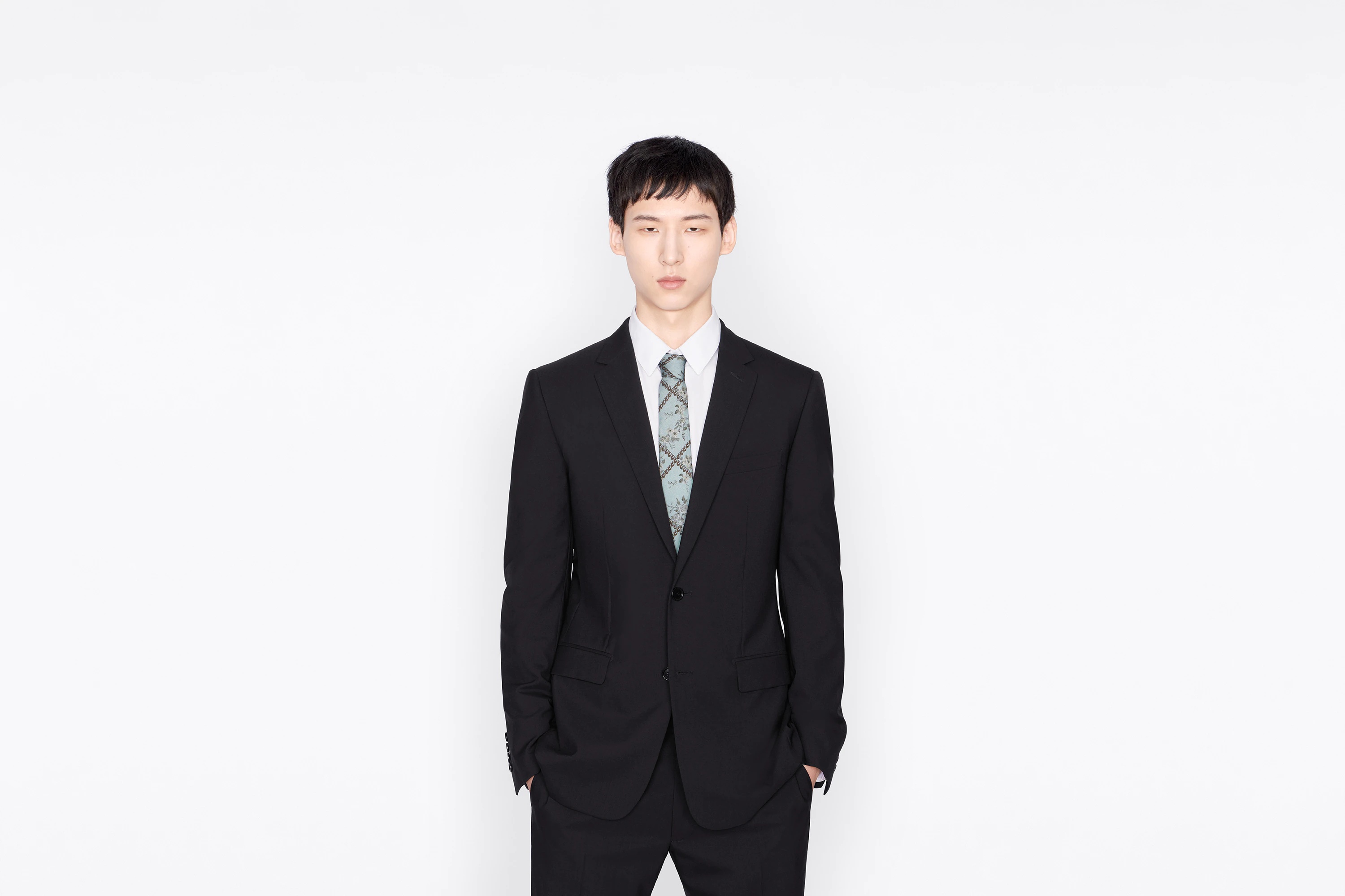 Dior Oblique Tie with Flowers - 4