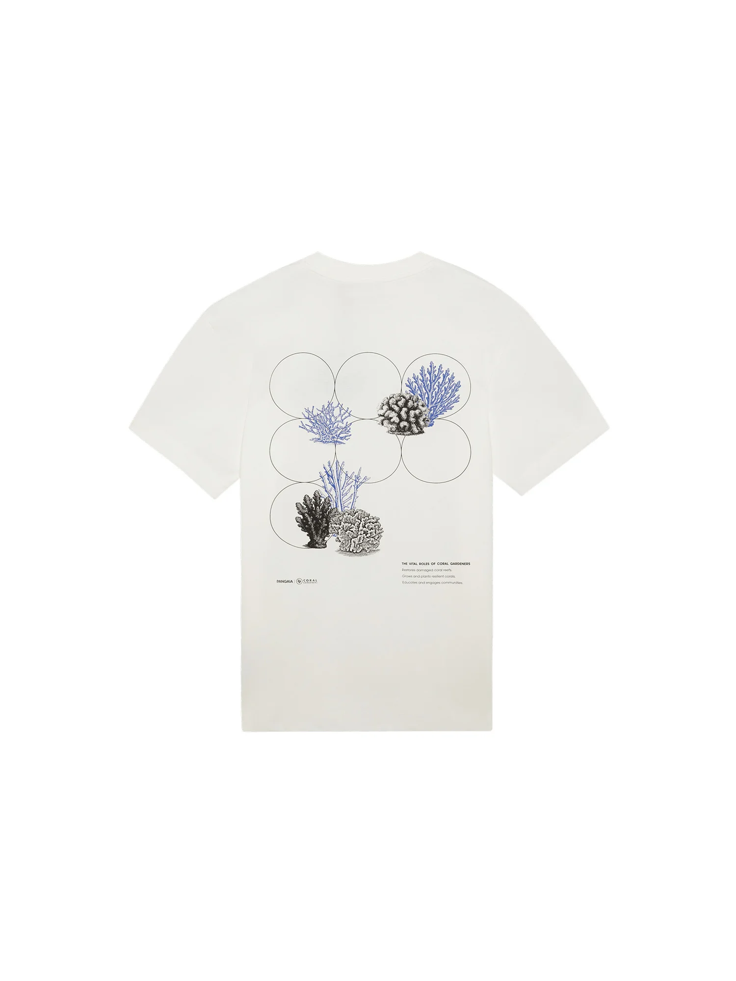 Womens Coral Gardeners Midweight T-Shirt - Off-White - 1