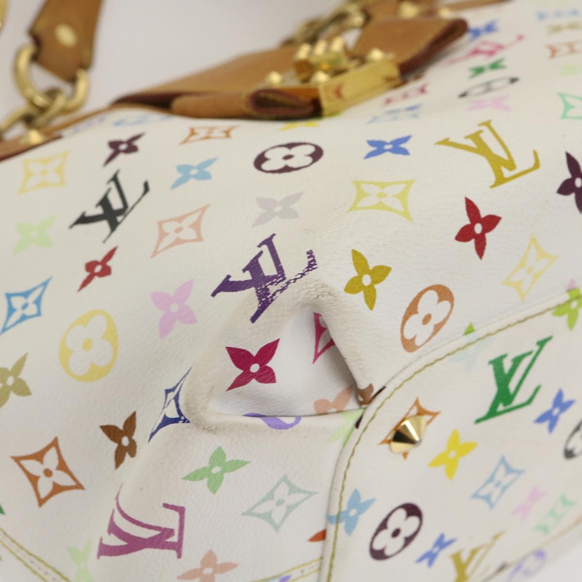 LOUIS VUITTON Monogram Multicolor Annie GM Tote Bag White M40303 - 8