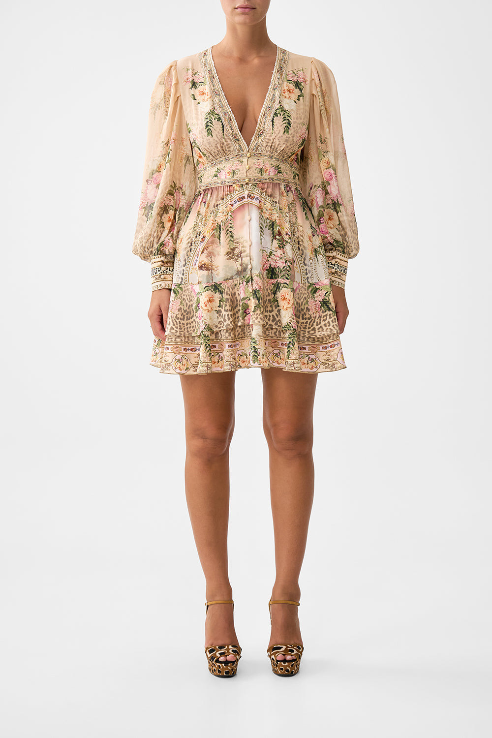 BUTTON FRONT FRILL DRESS - 2