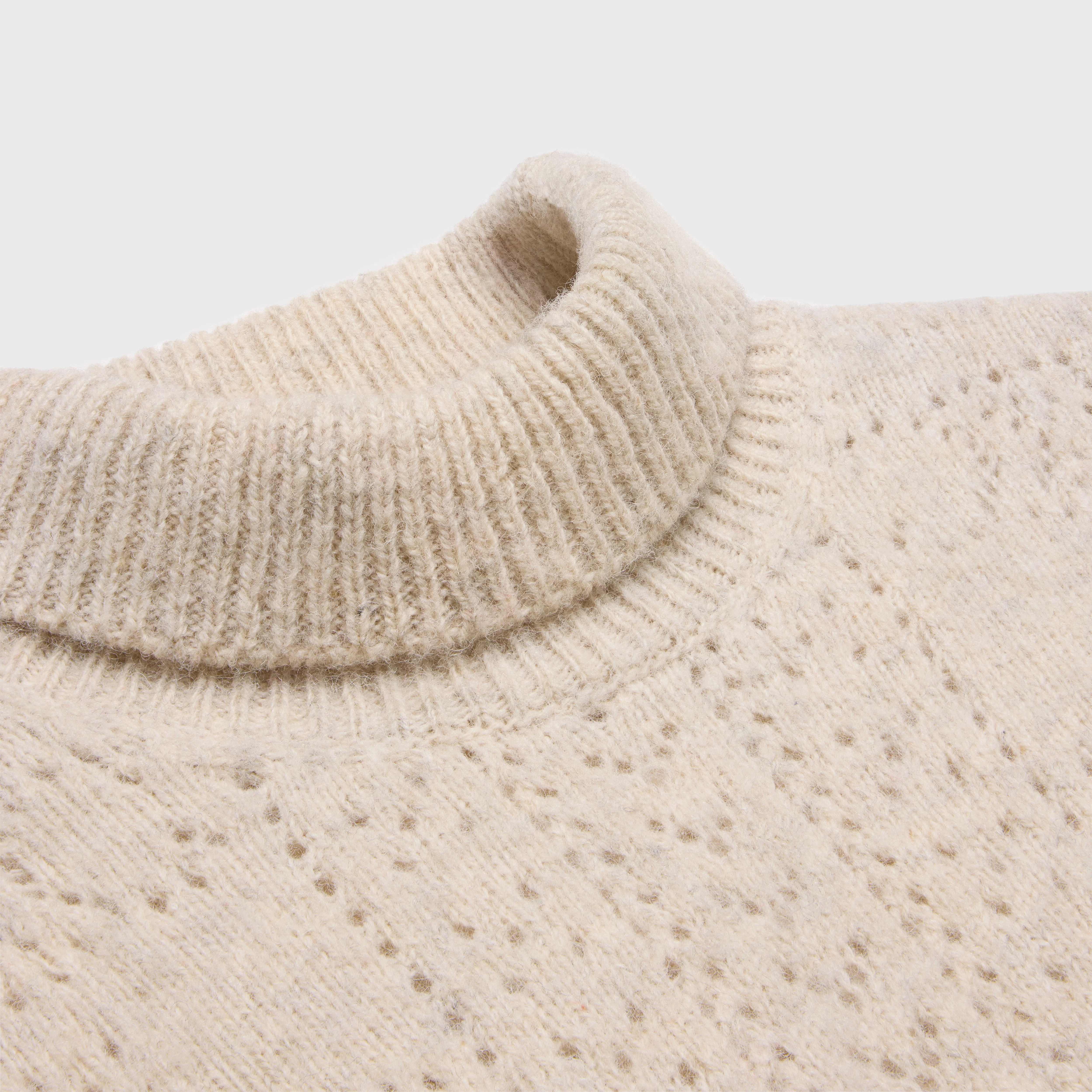 turtleneck sweater in Shetland pointelle - 3