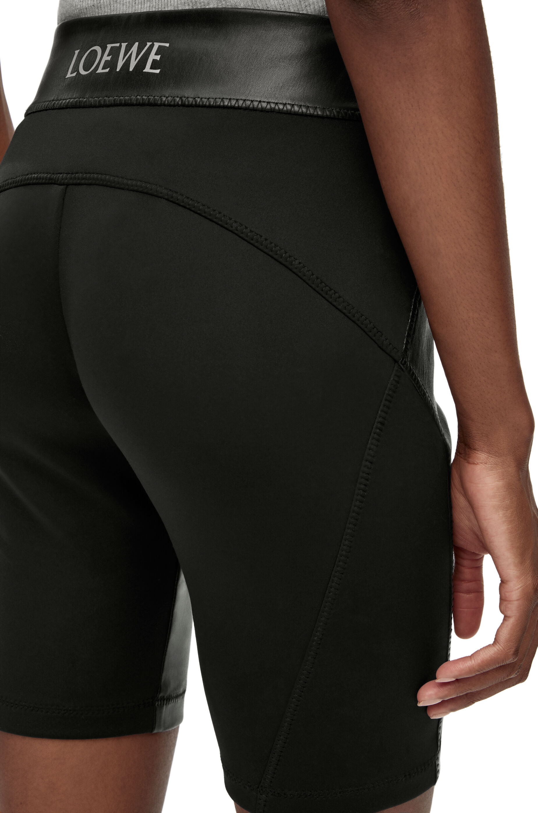 Stretch cycling shorts in nappa - 5