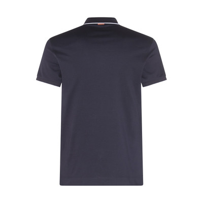 ZEGNA navy blue and white cotton polo shirt outlook