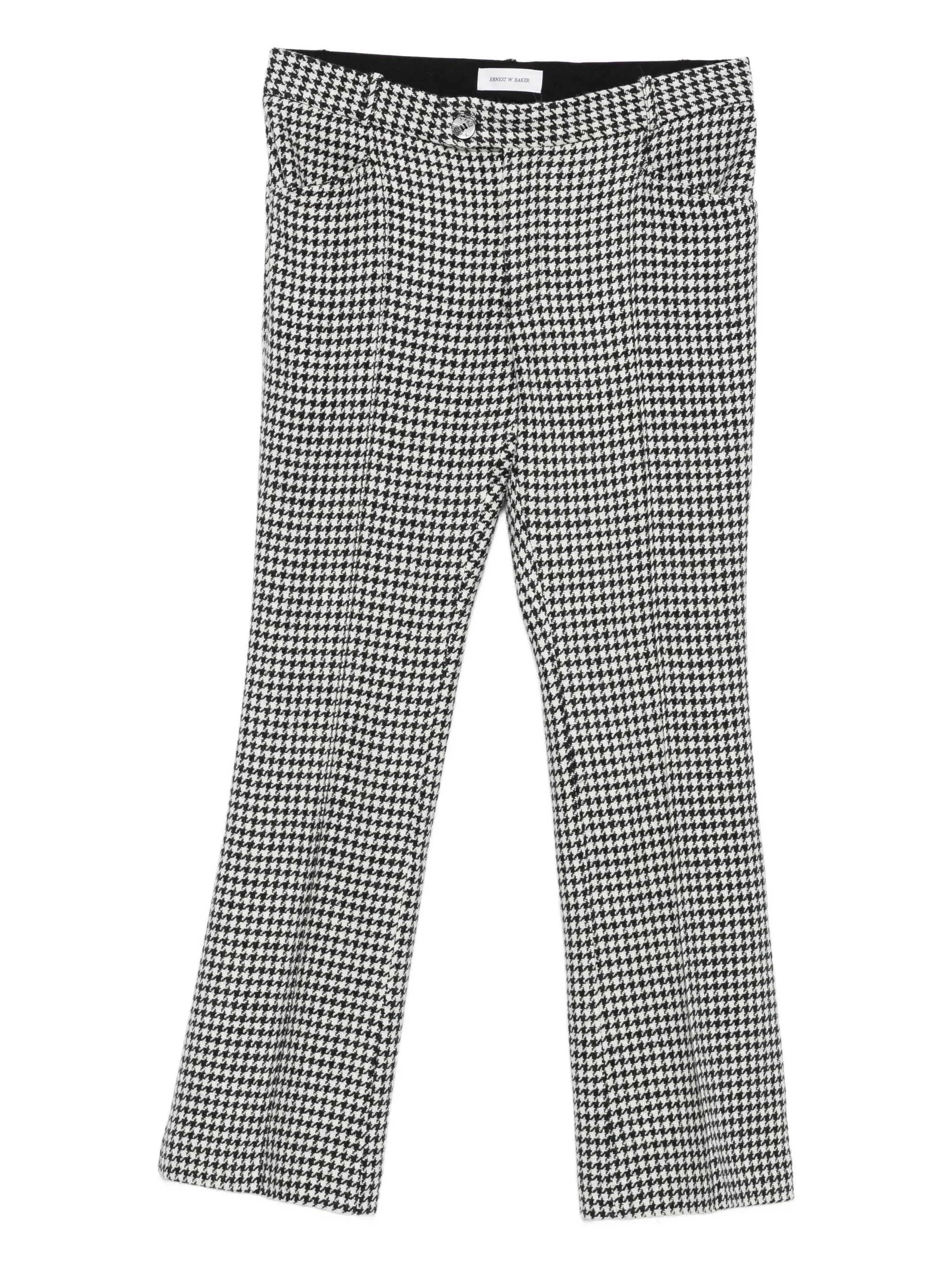 Ernest W. Baker Houndstooth Wool Trousers - 1