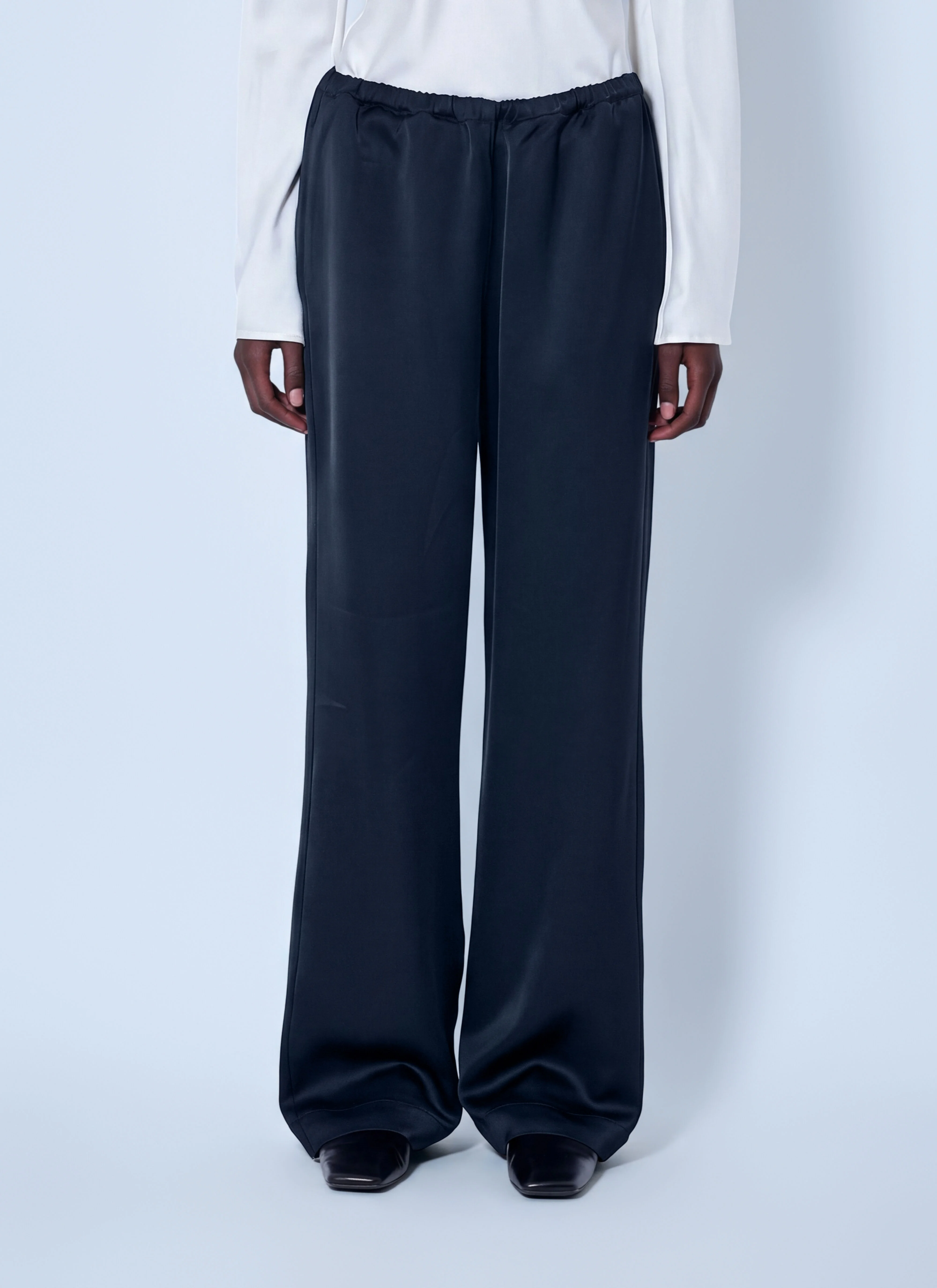 Relaxed Fit Satin Trousers - 1