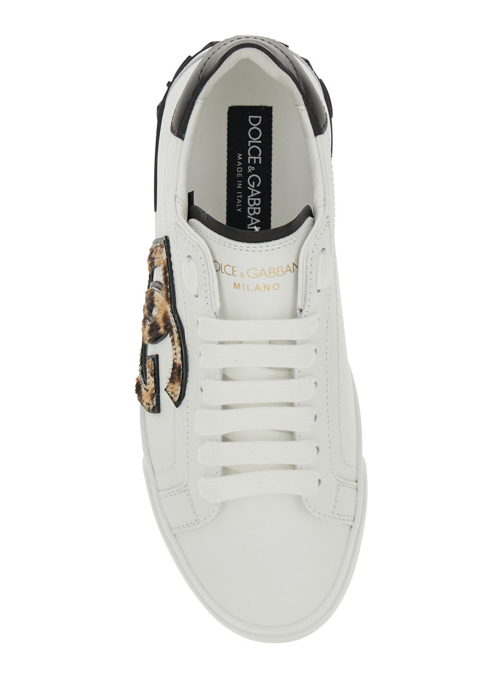 Dolce & Gabbana Women White Low Top Sneaker With Animal-Motif Logo In Leather Woman - 4