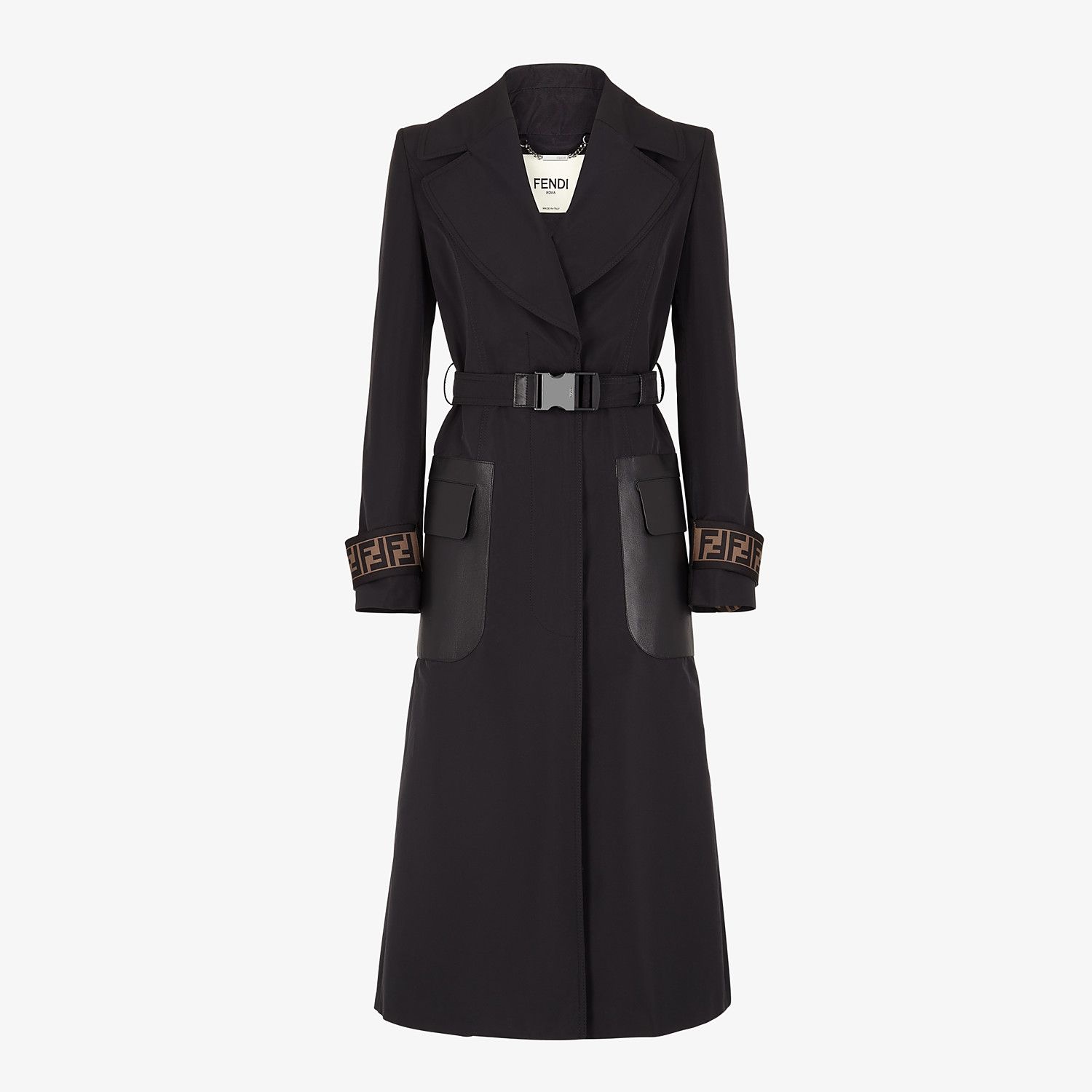 Black faille trench coat - 1