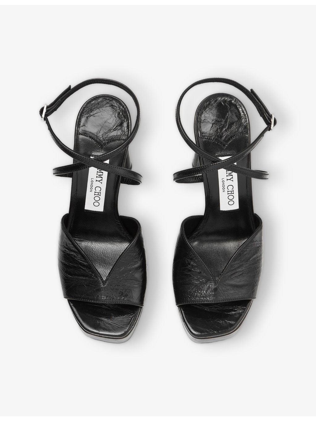 Karli 125 Crinkled-Leather Platform Heeled Sandals - 2