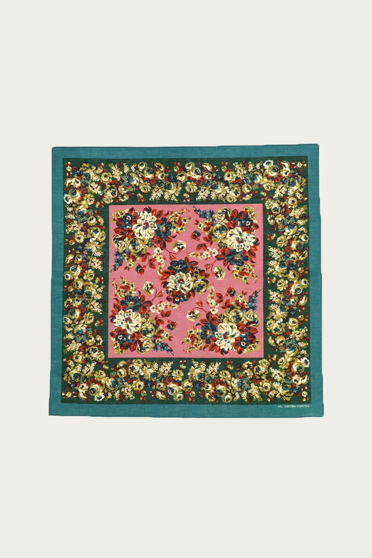 Fastcolor Selvedge Bandanna (NADESHIKO-Champetre) - Turquoise - 1