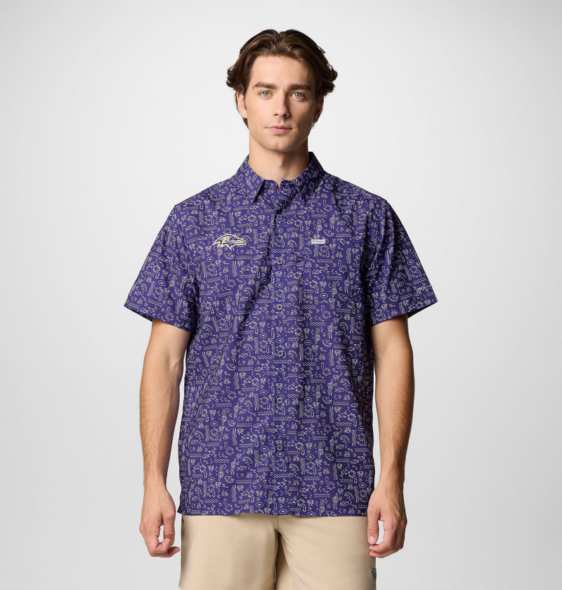 Men's PFG Super Slack Tide Short Sleeve Shirt - Baltimore Ravens 1